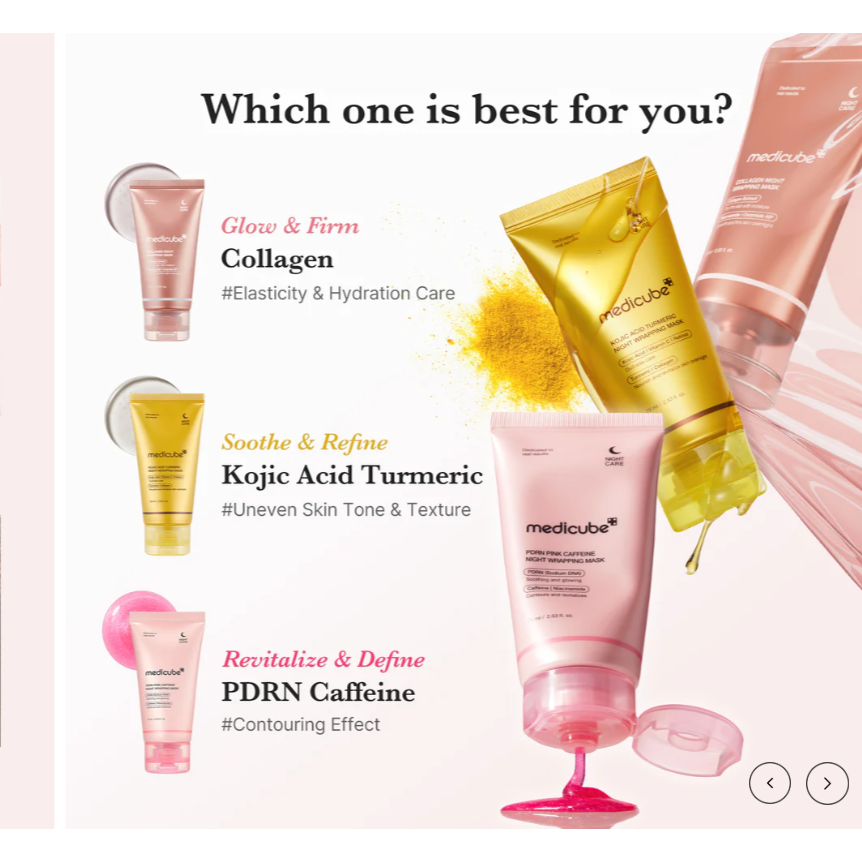 MEDICUBE PDRN Pink Caffeine Overnight Wrapping Mask