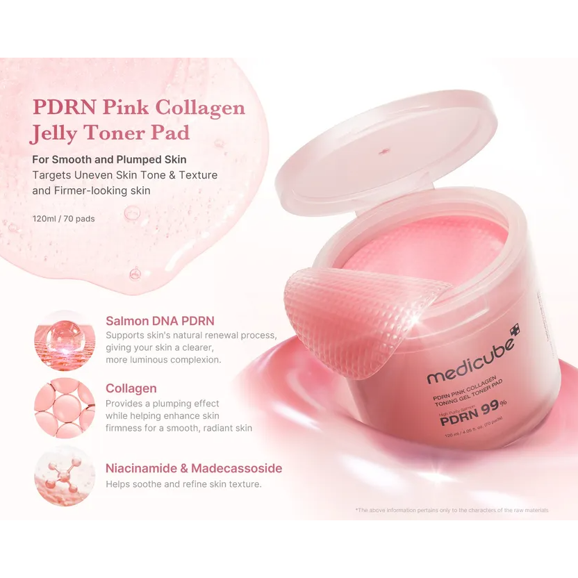 MEDICUBE PDRN Pink Collagen Toning Gel Toner Pad (70ea)